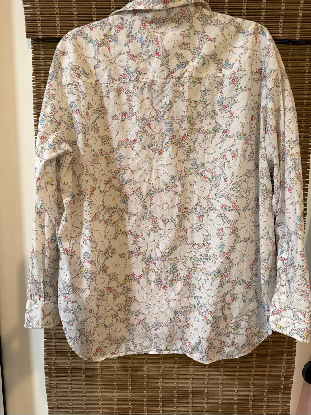Frank & Eileen Floral Button-Down Shirt in Cream with Multi-Color Print - Picture 3 of 3